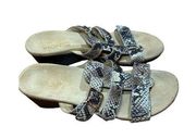 Vionic Radia Wedge Sandals Women's Sz 5 Cork Straps Snake Print Textured