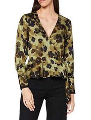 Scotch & Soda | Wrap Over Blouse | Seasonal Prints Green Floral | Sz XL | NWT