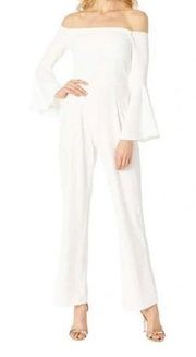 Alexia Admor white bell sleeve off shoulder jumpsuit