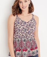 NWT Maurices Floral Babydoll Peplum Tank Top