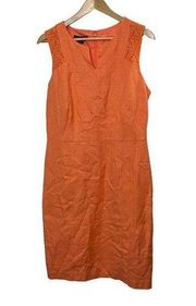 Covington Bright Orange Sleeveless Cotton Shift Dress Women's Size 14