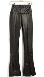 NWT RDI Faux Vegan Leather Front Slit Flare Pants High Rise Xs