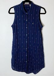 Toad & Co Sleeveless DRESS Shirt ORGANIC COTTON Indigo Ridge