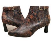 Joie Rawly Snakeskin-Embossed Leather Ankle Boots Size 36.5 (6)