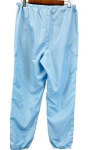 ASOS Womens 6 Track Pants Jogger Light Baby Blue White Stripe Ankle Zip Active