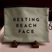 Milly light green canvas beach clutch bag travel ouch NWOT