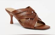 NEW ANN TAYLOR Cross Strap Leather Sandals size 8 Cognac/tan STYLE #	608109