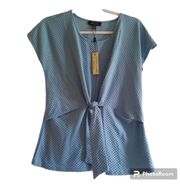 Melissa Paige Petite Short Sleeve Top Tie Front