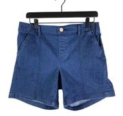 Gloria Vanderbilt Shorts Size 6 Average Womens High Rise Denim Stretch Blue New