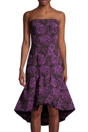 NWT Aidan Mattox Strapless Jacquard Midi Dress