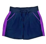 NWOT  Blue Purple Athletic Running Workout Gym Pull On Shorts Women’s XS