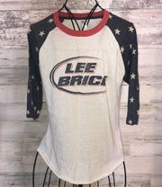 Alternive Lee Brice American Flag shirt 3/4 sleeve shirt country band medium​​