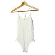 Boutique White Cut Out Side Cheeky One Piece Swimsuit M