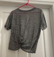 Cotton On Womens Casual Short Sleeve Ribbed Knit Twist Front Top Size M Gray