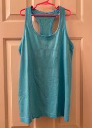 Swiftly Tech Tank Top Racerback Size 8 Heathered Kayak Blue