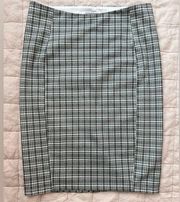 Liverpool Los Angeles Green Plaid Knee Length Pencil Skirt - 14