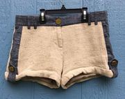 Tory Burch Brown Linen Blend Denim Lined Shorts Women’s Size 2