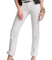 CAbi #331 Stella White Slim Leg Skinny Distressed Mid Rise Jeans Size 4