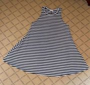 Black & white striped knit tank dress M