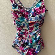 Maxine of Hollywood floral one piece swimsuit size 8