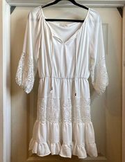 Gianni Bini White Lace Peasant Dress