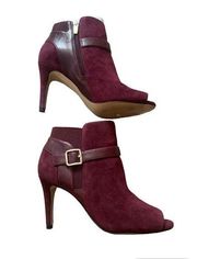 Marc Fisher | peep toe mulberry colored ankle boots