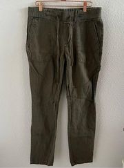 Standard James Perse Slim Cotton Linen Trouser Earthy Green Small (1)