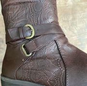 Easy Street knee high boots equestrian brown embossed size 9.5