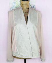 Bar III Sheer Twill Zipper Front Jacket Blush Tan Size Medium