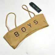 NEW Boys + Arrows Hezeus Swim Top In Tan Lines