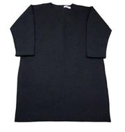 Everlane Scuba Cotton Knit Sweater Tunic Dress Heavyweight Black Size Medium