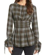 Gingham Openback Blouse