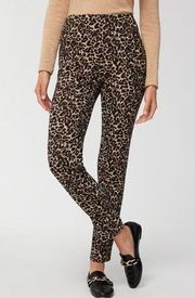 NWT Chico’s Perfect Stretch Chic Cheetah Jacquard Josie Slim Ankle Pants Size 4