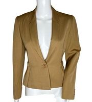 Diane Von Furstenberg Jacket Women 6 Tan Blazer One Button Neutral Office Preppy