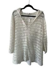 CLUB MONACO Handknit White Hoodie Size M/L NEW