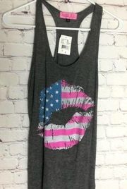 Sugar High Gray Soft and Lightweight Graphic Tank Size S