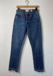 RE/DONE Originals High Rise Straight Dark Rinse Jeans Size 26