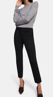 Theory Cropped Treeca 2 Summer Knit Black Twill Slim Ankle Pants - Women's 12