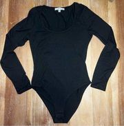 Women’s Long Sleeve Bodysuit Black Size Small