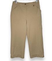 St. John Sport Fashion Fit Tan Cargo Pants Size 8