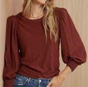 Nation LTD Pima cotton Loren puff sleeve blouse