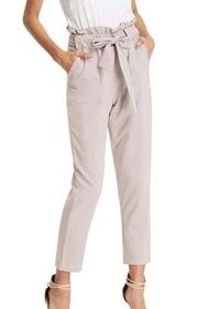 GRACE KARIN Womens Size XL Blush Paperbag Waist Pants Tie Belt Office Workwear