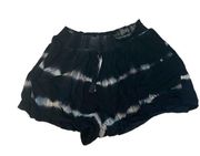 Love stitch Tie Dye black elastic waist pull on shorts