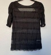 Lily White Black Lace Top