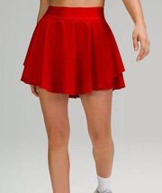 NEW Lululemon Court Rival High Rise Skirt Red Tennis Athletic Lined Size 6