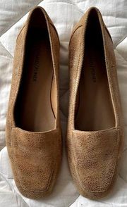 Donald Pliner Tamryn Rose Gold Loafers Size 7.5 (ballet flats metallic shoes)