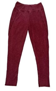 Anthropologie Saturday Sunday Leggings Maroon Size Small Petite Ruth High Rise