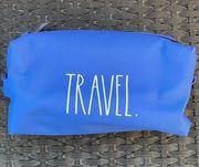 Rae Dunn Blue Travel Cosmetic Makeup Toiletry Bag