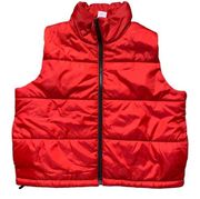 Abound Red Zip Up Puffer Vest M