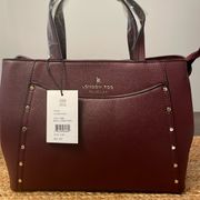 London Fog Marcelle Studded Satchel purse NEW plum